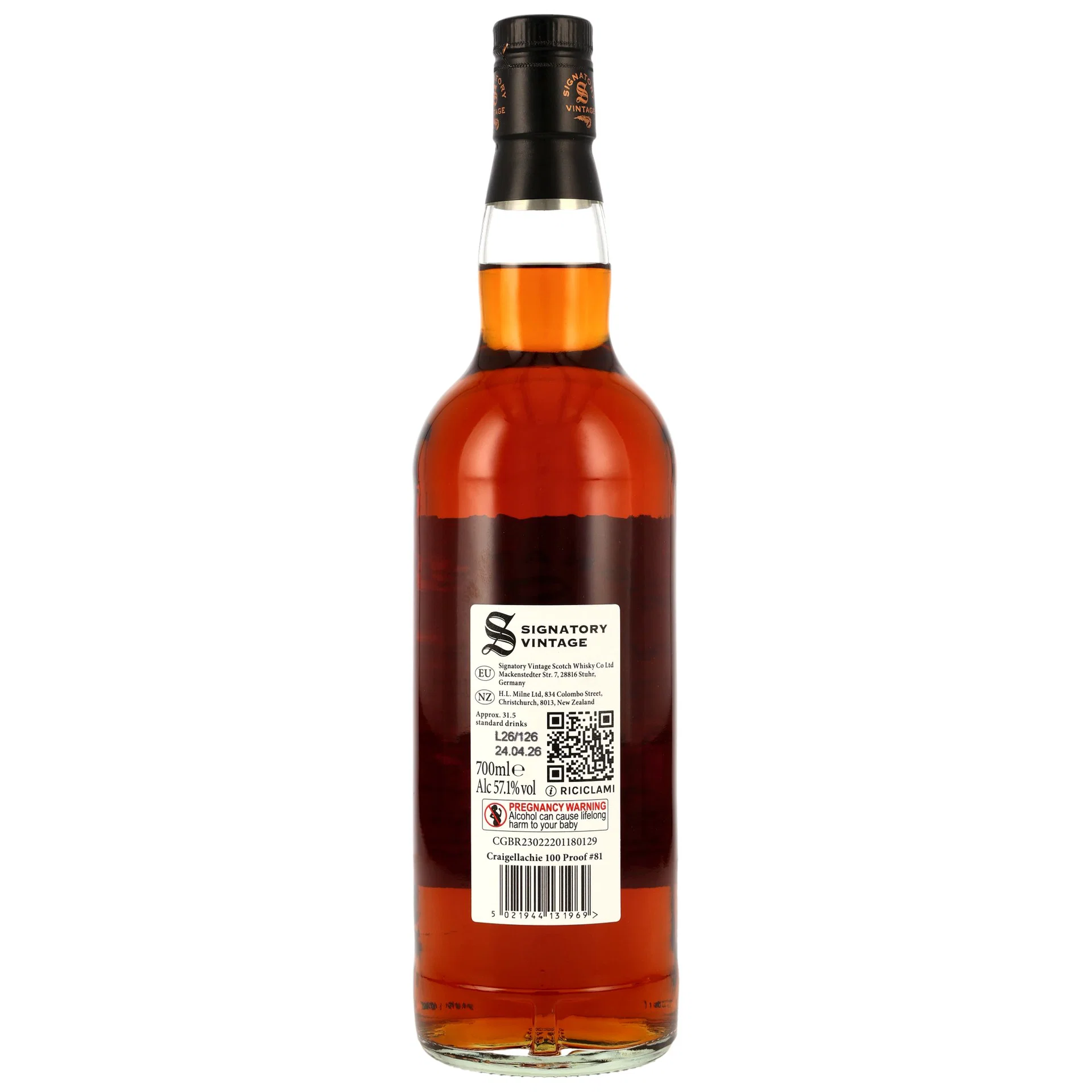 Craigellachie 2011/2026 - 15 y.o. - 1st Fill PX Sherry Butts Finish- Signatory 100 PROOF Edition #81