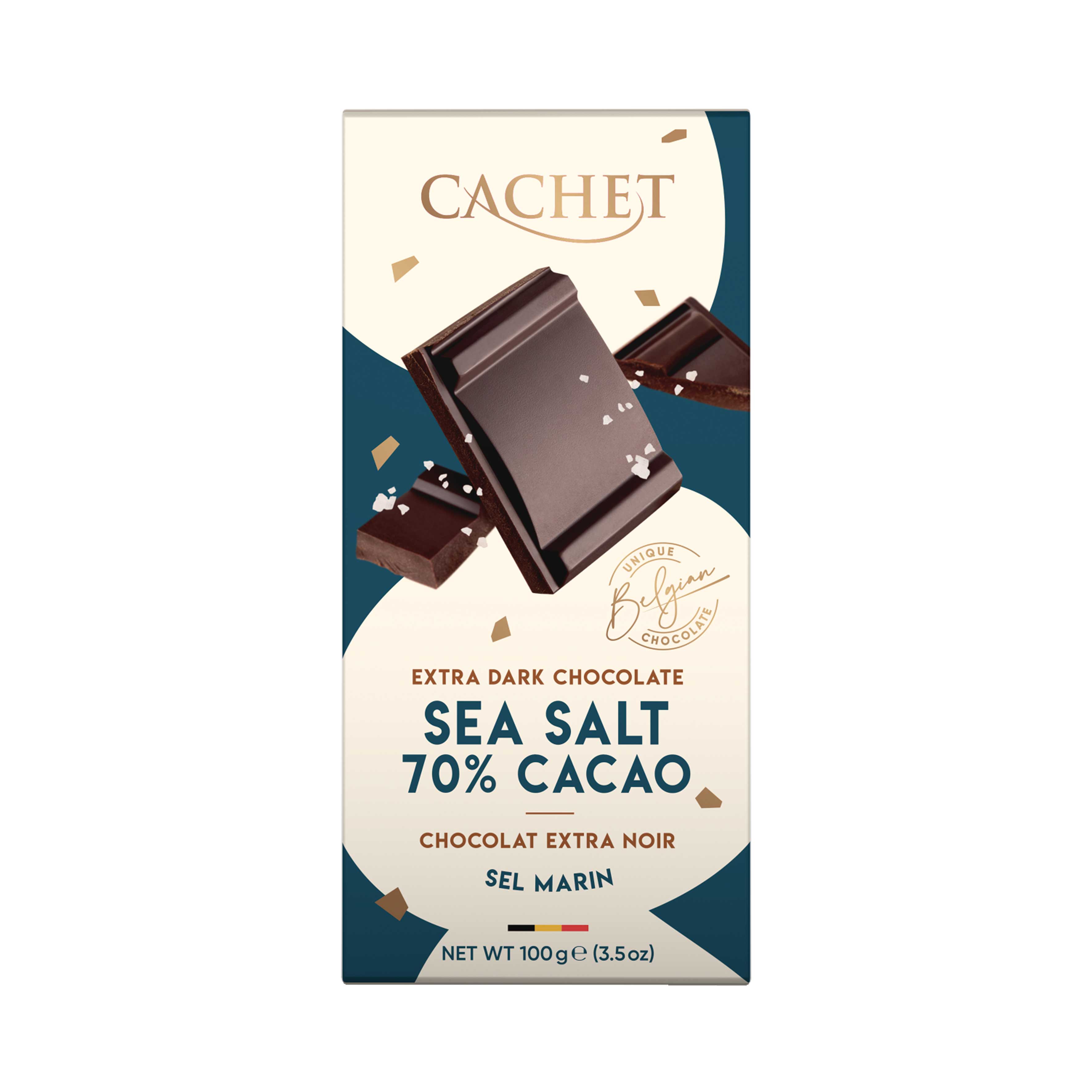 CACHET - Zartbitterschokolade 70% - Meersalz 100g