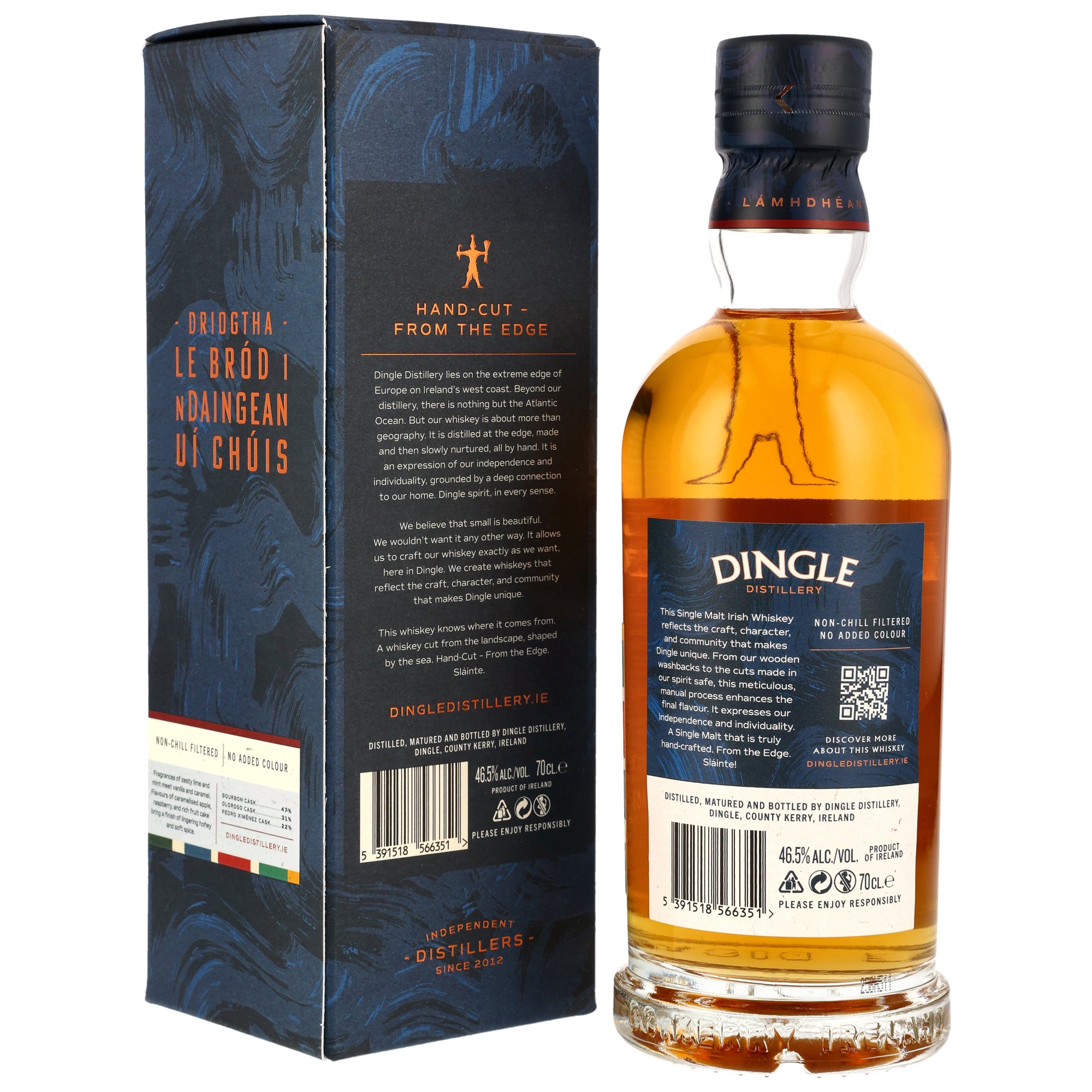 Dingle Single Malt Irish Whiskey - Bourbon, Oloroso Sherry & PX Sherry Casks 46,5%