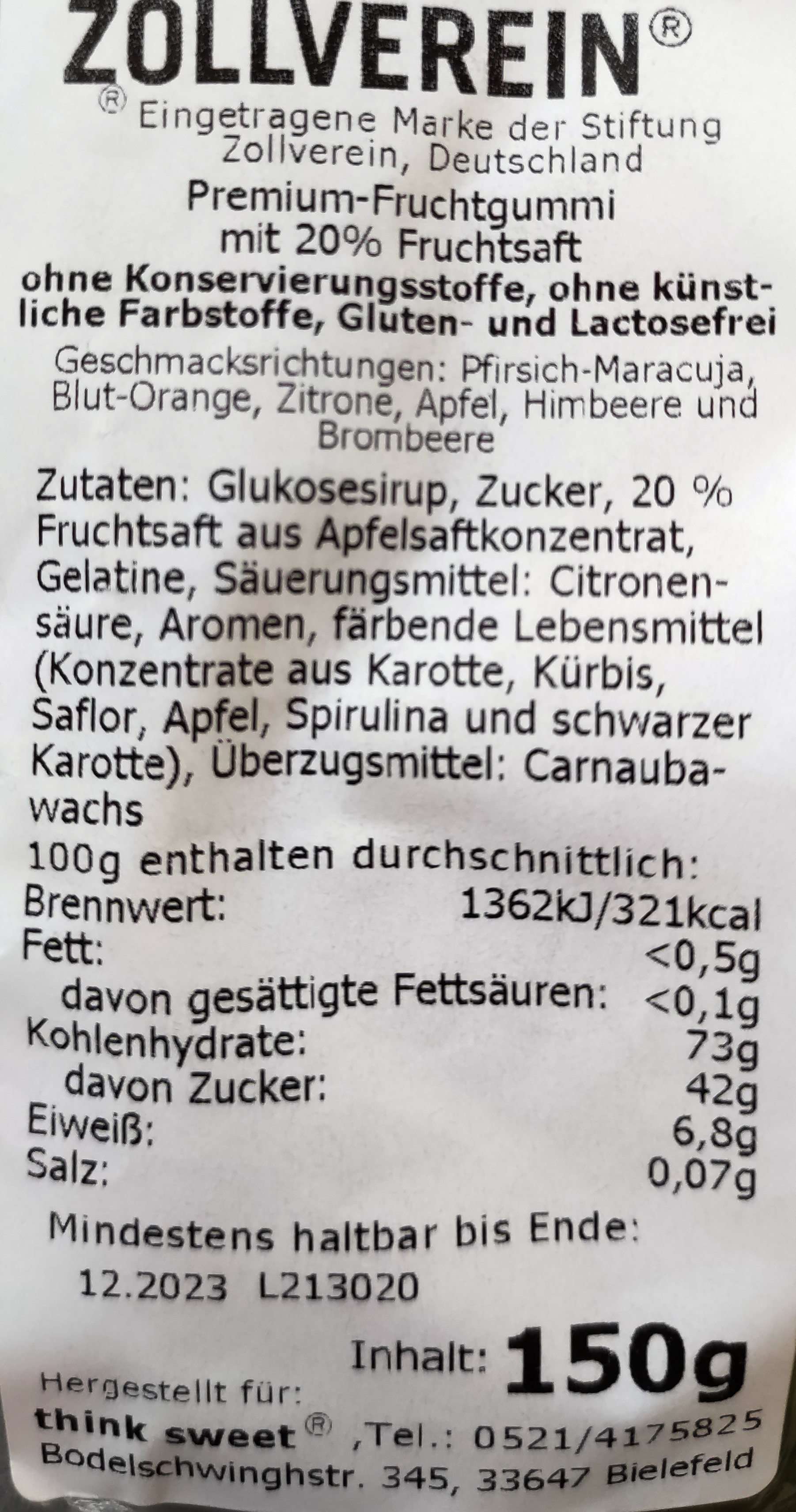 Premium-Fruchtgummi "Glück auf" - 150g.