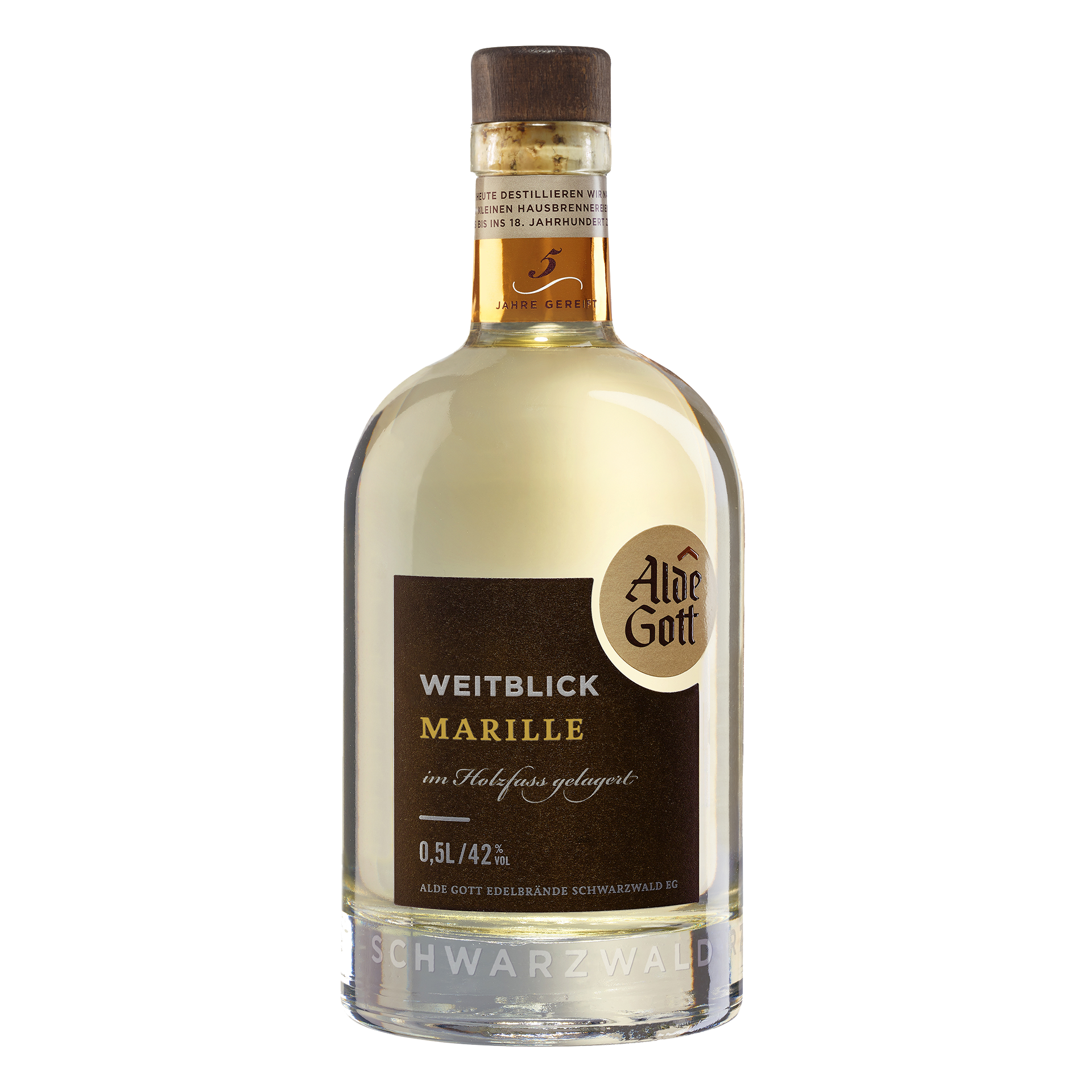 Alde Gott Marille im Holzfass gereift 42% - 0,5l.