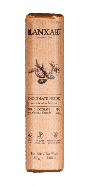 Blanxart - Chocolate negro con Almendras 60 % 30g Riegel