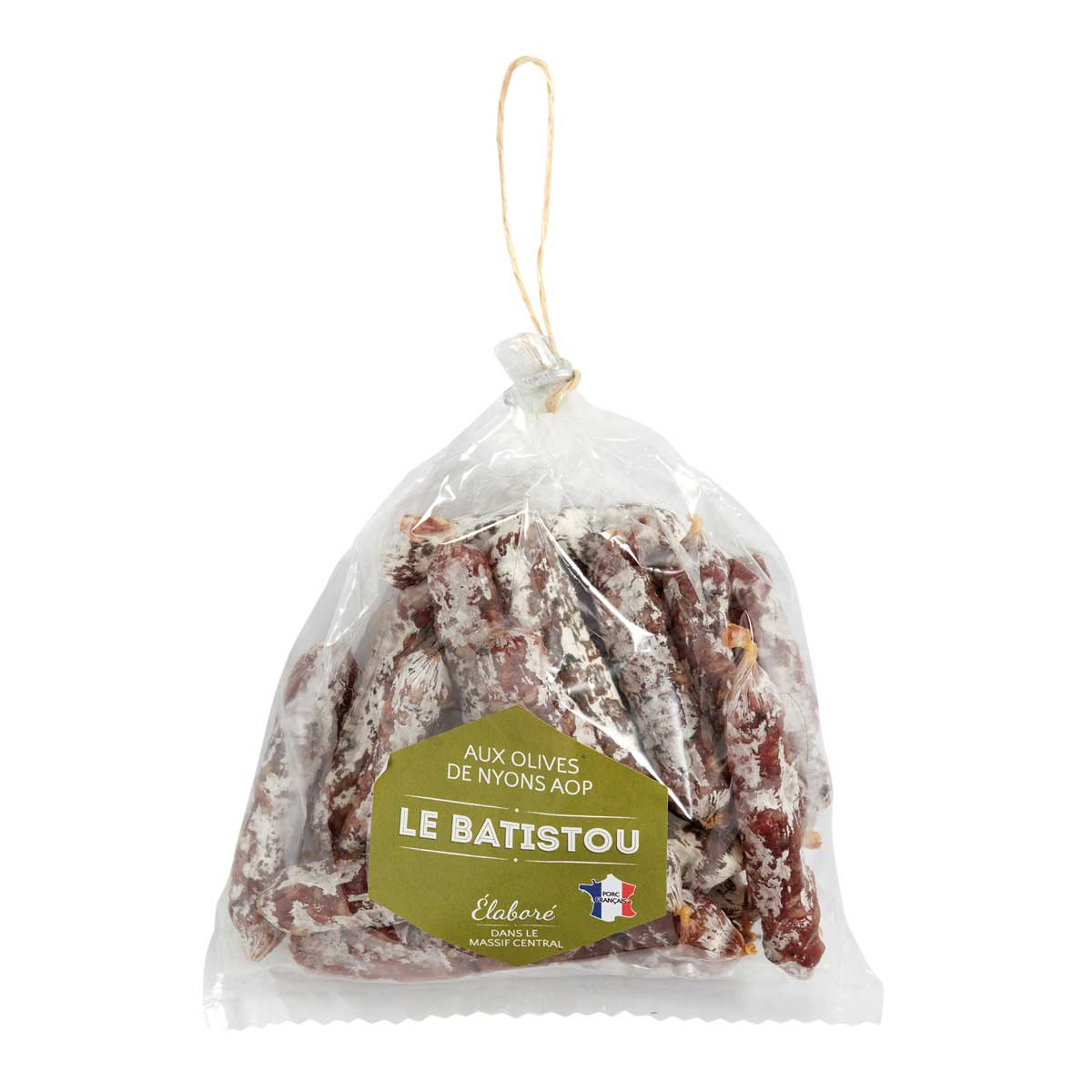 LE BATISTOU - Mini-Schweinesalami "P'tit Baptiste" - schwarzen Oliven aus Nyons g.U. 110g