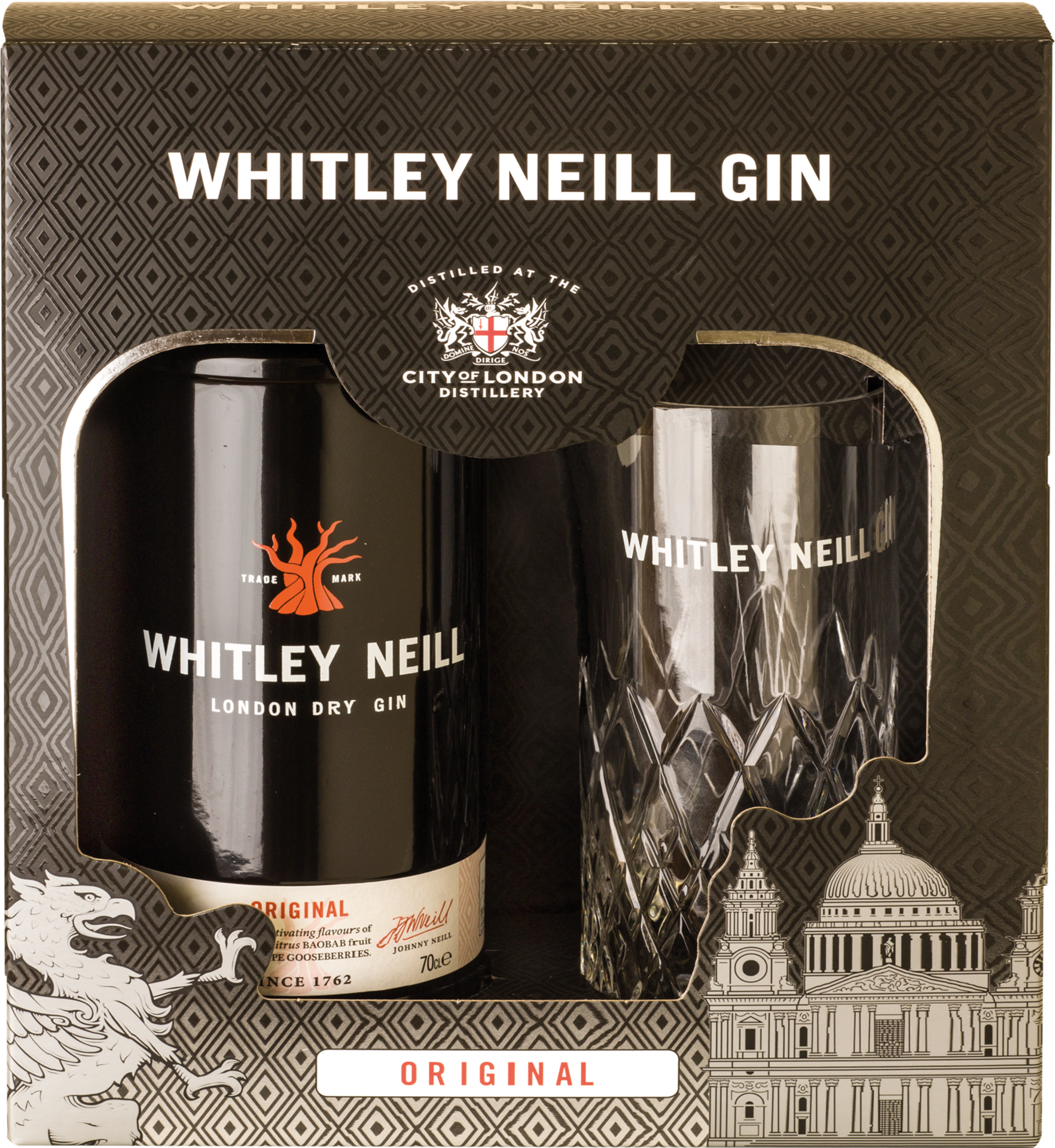 Whitley Neill Original Gin mit Glas 0,7 L, 43% Vol.