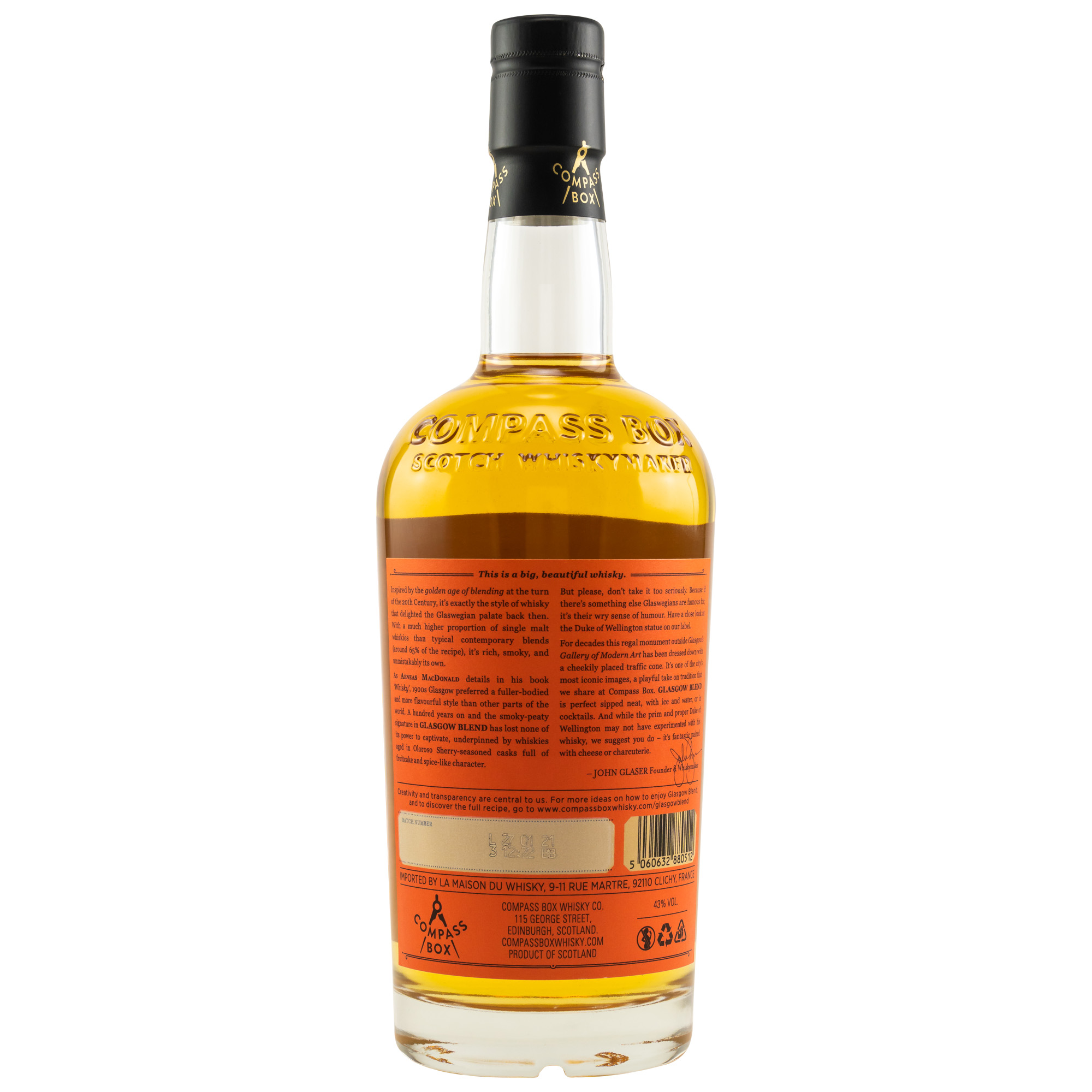 Compass Box Glasgow Blend - Blended Scotch Whisky 43%