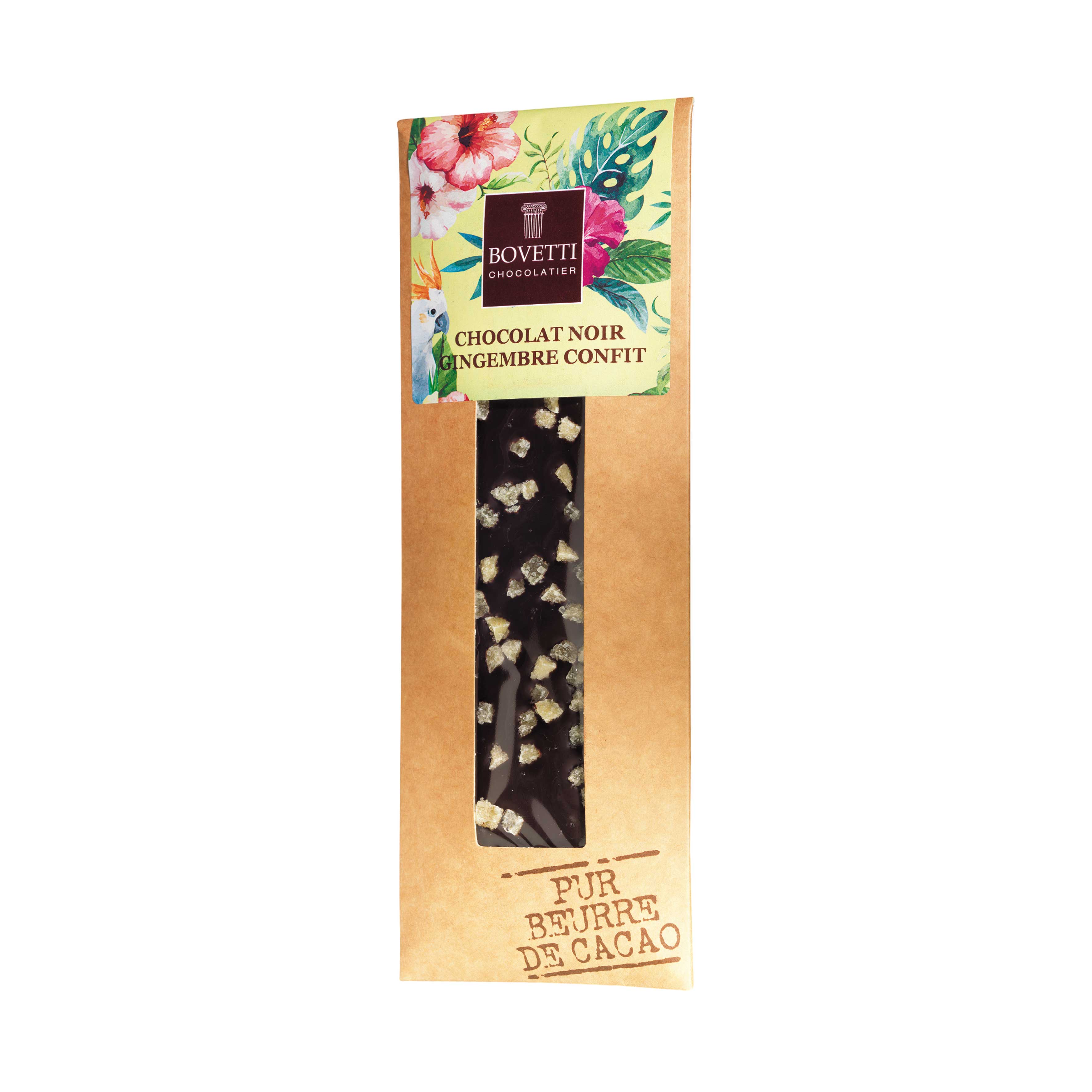 BOVETTI - Zartbitterschokolade 73% - kandiertem Ingwer 50g