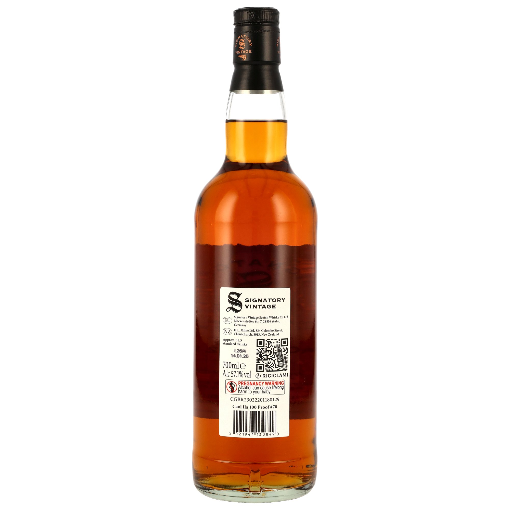 Caol Ila 2012/2026 - 13 y.o. - 1st Fill & Refill Oloroso Sherry Butts - Signatory 100 PROOF Edition #70