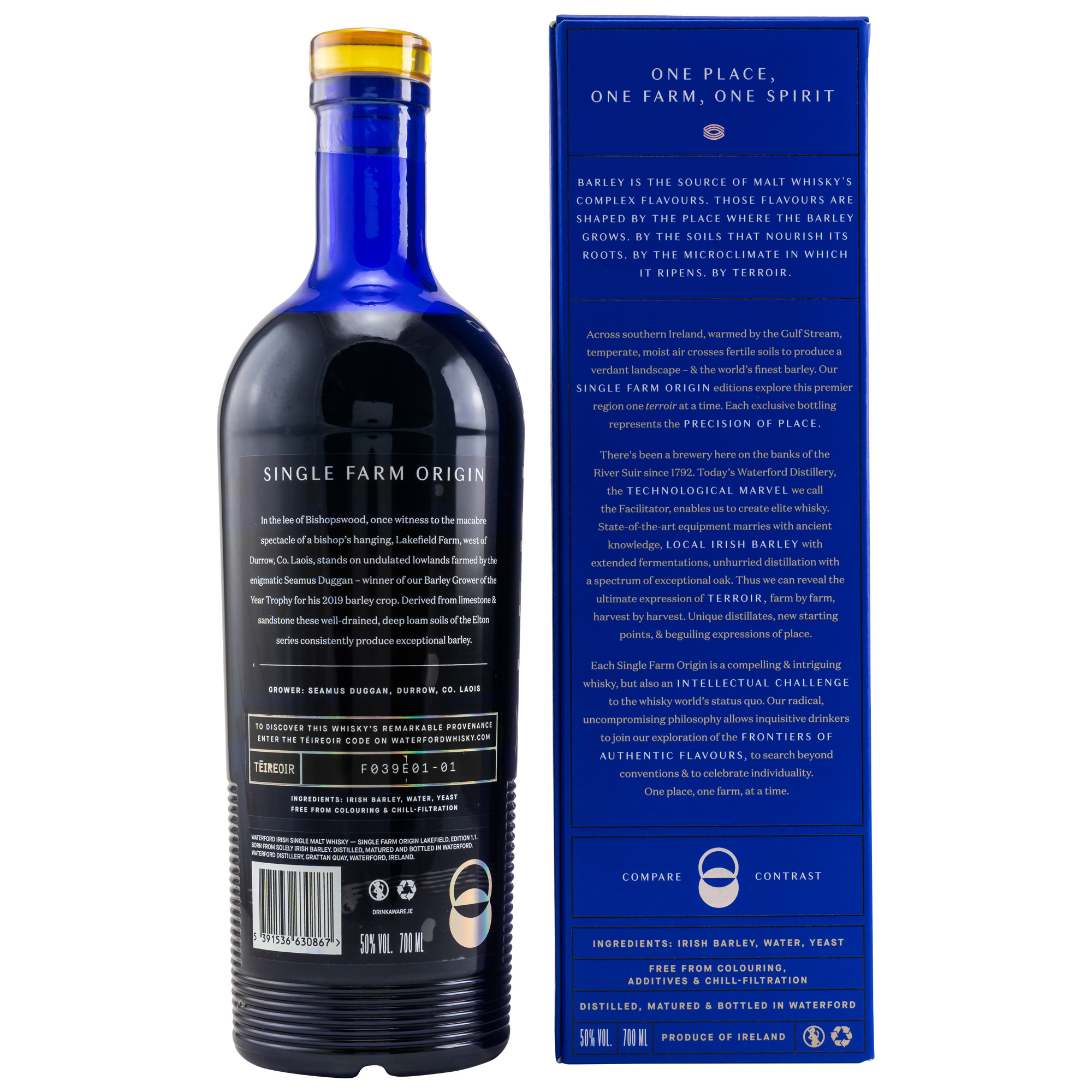 Waterford Single Farm Origin - Lake Field 1.1 Irish Whiskey - 50%