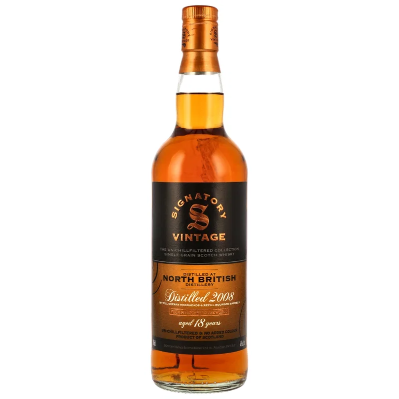 North British 2008/2026 - 18 y.o. - Single Grain 1st Fill Sherry & Refill Bourbon Casks - Sig un-chill