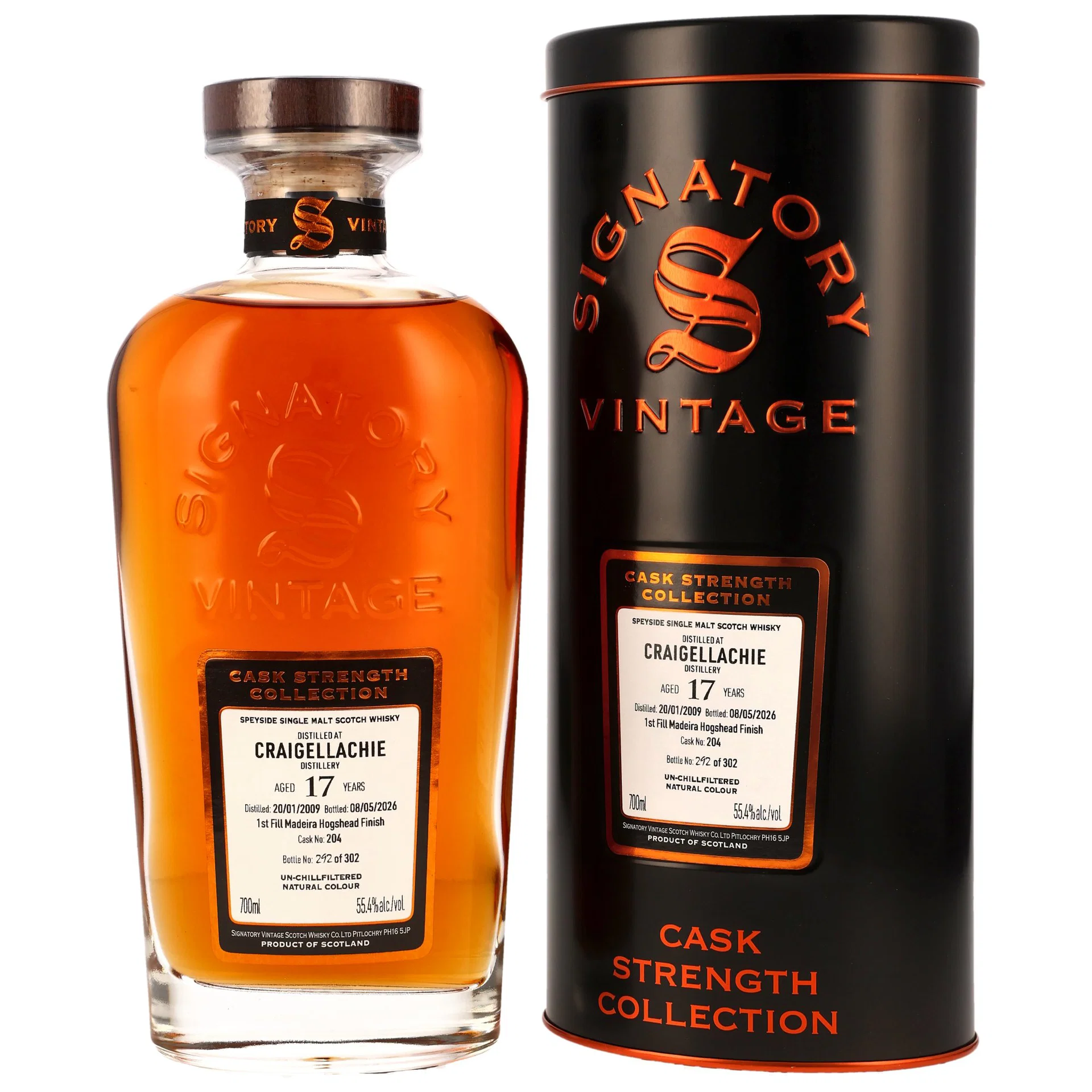 Craigellachie 2009/2026 - 17 y.o. - 1st Fill Madeira Hogshead Finish #204 - Sig CS 55,4%