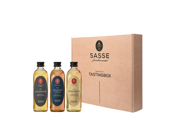 Sasse Lagerkorn Tastingbox 37% 3 x 0,04l.