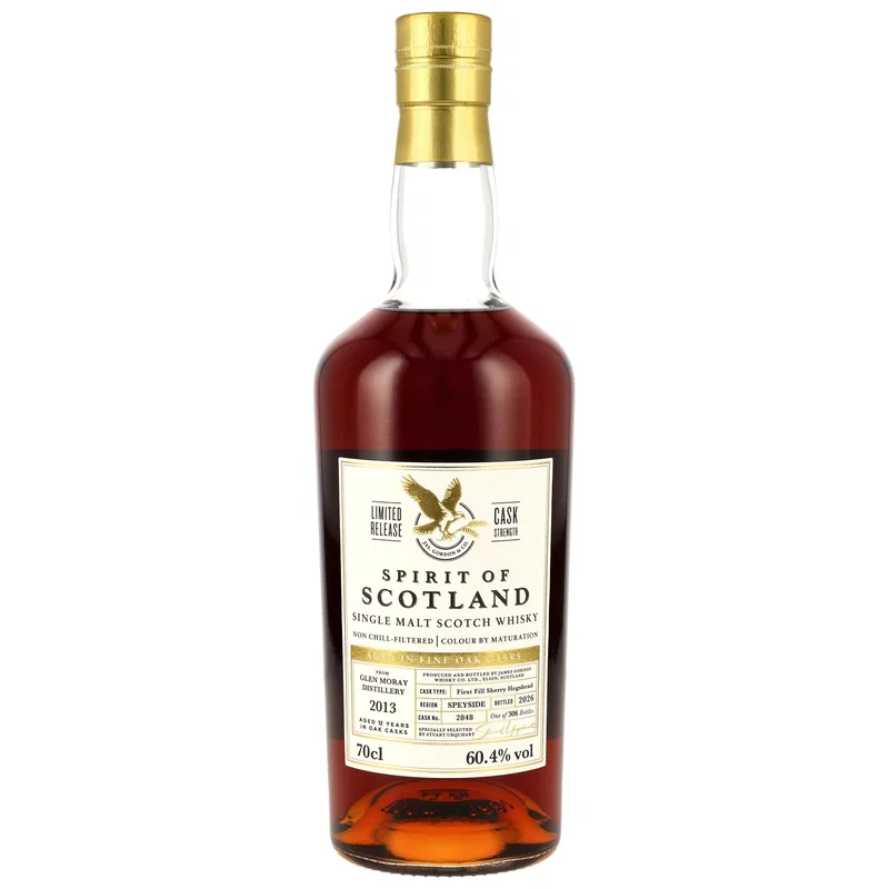 Glen Moray 2013/2026 - 12 y.o. - 1st Fill Sherry Hogshead #2848 - G&M Spirit of Scotland