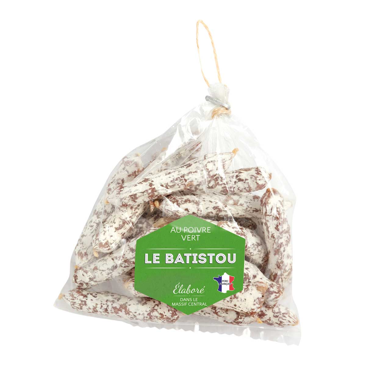 LE BATISTOU - Mini-Schweinesalami "P'tit Baptiste" - grünem Pfeffer 110g