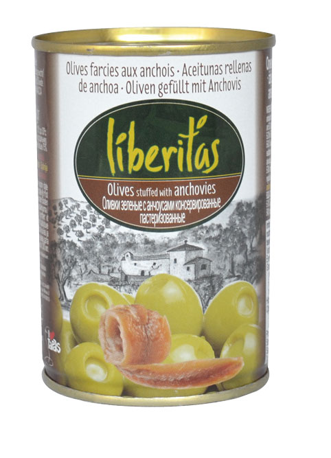 Oliven gefüllt Anchovipaste 280g. Liberitas