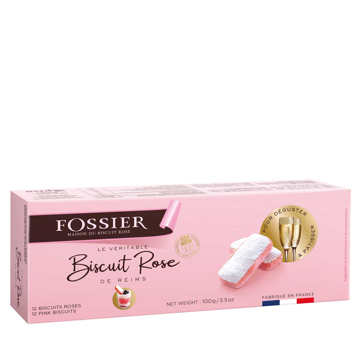 FOSSIER - Rosa Süssgebäck aus Reims 100 g